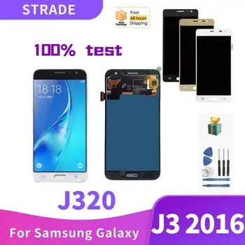 Amoled LCD SM-J320FN/F/V/H/DS Samsung J3 2016 J320 J3 2015. Gadam J300 LCD Displejs, Touch Screen J320F J320FN J320H J320M J3 LCD