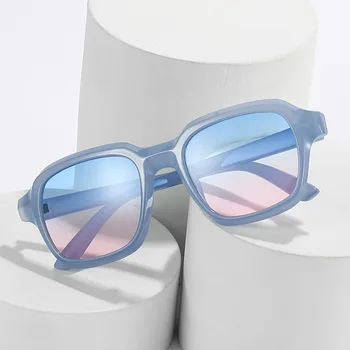 LNFCXI Vintage Laukumā Sievietēm Toņos UV400 Saulesbrilles Modes Okeāna Krāsu Briļļu Vīriešiem Trending Zilā, Rozā Slīpums Saules Brilles
