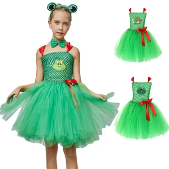 Bērni Zaļā Varde Tutu Kleita Baby Meitenes Halloween Kostīmu Meitene Princese Dzimšanas Dienu Apģērbs Bērniem, Dzīvnieku Festivāls Kostīms Puse