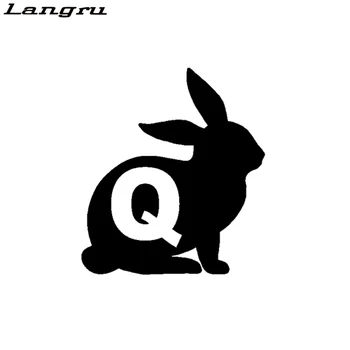 Langru 14CM*15.8 CM Karikatūra Jautri Trušu Q Qanon Vinila Auto Uzlīmes Par Decal Auto Piederumi Jdm