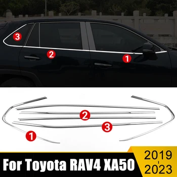 Toyota RAV4 2019-2021 2022 2023 RAV 4 XA50 Hibrīda Nerūsējošā Auto stiklu Pīlārs Pēc Vāka Apdares Lentes Uzlīmes Aksesuāri