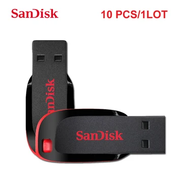 10PCS/DAUDZ SanDisk Cruzer Blade CZ50 USB Flash Drive 64GB, 128GB 16GB 32GB Pen Drive USB 2.0 Atbalstu Oficiālai