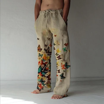 Zvaigznes un Svītras 3D Visā Print Pilna Garuma Plaša Kāju Bikses Hipster Modes Streetwear MUMS Lielums Treniņbikses Vīriešu Apģērbs