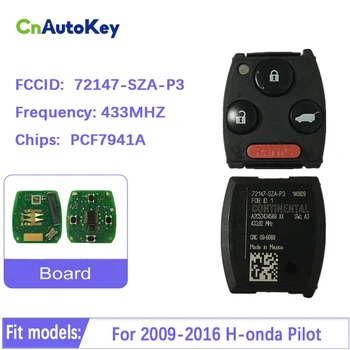 Oriģinālo Tālvadības Auto Atslēgu FCCID 72147-SZA-P3 Honda Izmēģinājuma 2009-2016 Ar PCF7941A 4 Pogu CN003115