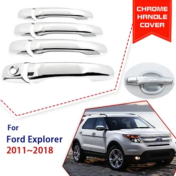 Hromēti Ārējie Durvju Rokturi, Vāks Ford Explorer U502 2011 2012 2013 2014 2015 2016 2017 2018 Auto Aizsardzības Piederumi Uzlīmes