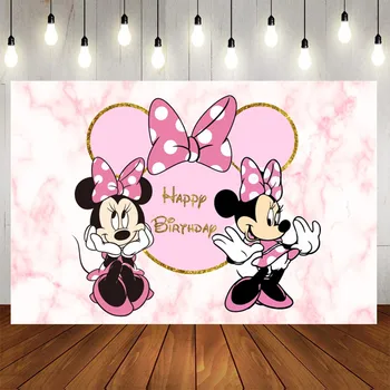 Minnie Mouse Meitenes Dzimšanas dienas ballīti Personalizējamas Foto Foni Vinila Auduma Fons Bērnu Dušas Kāzu Fonu