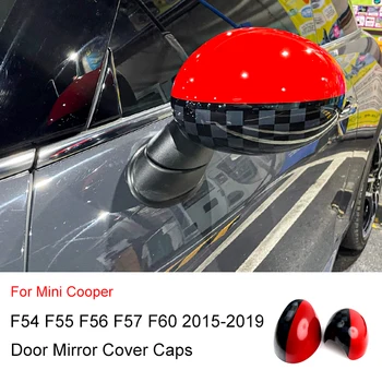 Auto Sānu Durvīm Spoguļi Segtu Vāciņi Mini Cooper S JCW F54 F55 F56 F57 F60 2015-2019 Atpakaļskata Spogulis Aizsardzības Uzlīme Shell