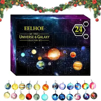 Ziemassvētku Adventes Kalendārs Visumā, Ziemassvētku Visuma Planētām Uzstādīt Bērnu Rotaļlietu Kosmosa Planētas Kosmiskā Rotaļlietu Kolekcija Bērniem Pieaugušajiem