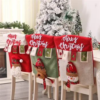 Navidad Ziemassvētku Dekori Karikatūra Santa Claus, Sniegavīrs Elk Priekšsēdētājs Segtu Priecīgus Ziemassvētkus Mājās Apdare Krēslu Segtu Jauno Gadu 2023