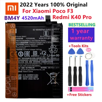 100% Oriģināls Jaunu 4520mAh BM4Y Nomaiņa mobilo telefonu Akumulatoru Xiaomi Poco F3 Redmi K40 Pro K40 Pro Baterijas Bateria+Instrumenti