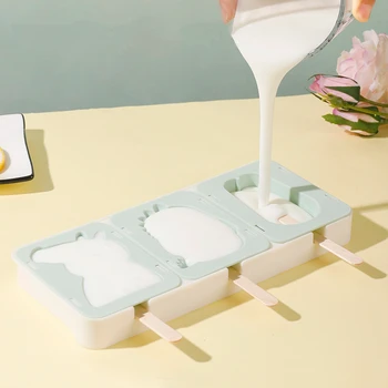 Jaunas Multfilmas Dzīvnieku Augļu Silikona Veidnē Silikona saldējums Pelējuma Popsicle Veidnes DIY saldējuma Veidnes Ledus Pop Maker Pelējuma Ledus Paplāte