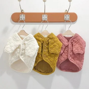 Silta Jaciņa Suņu Apģērbu Kaķēns Vienkārši Polsterēts Mētelis Mazo Suņu Apģērbu Kaķis Ziemas Korejas Modes Kawaii Kostīmu Pet Produkti