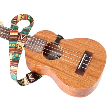 Etniskā Stila havajiešu ģitāra Siksna Izturīgs Regulējams Drukas Lentas Clip-on Havaju Ģitāras Jostas Cilpas Instrumentu Ģitāru Piederumi