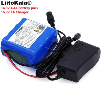 LiitoKala 14.8 V 4.4 Ah 18650 li-iom akumulatoru nakts zvejas lampa, sildītājs kalnraču lampas pastiprinātājs akumulatoru ar BMS+16.8 V Lādētājs