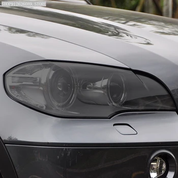 2 Gab., Auto Lukturu aizsargplēvi Kūpinātas Melnu Nokrāsu Wrap Caurspīdīga Vinila TPU Uzlīme BMW X5 E70 M 2006-2013 Piederumi