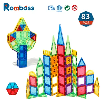 83Pcs DIY Magnētisko Bloki Krāsains Montessori Flīzes Vecāku-bērnu Mijiedarbību Labāko Spēli Izglītības Rotaļlietas Meitenēm un Zēniem, Dāvanu