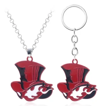 1 Gab. Cute Japāņu Spēli Persona 5 P5 Keychains Ņem Savu Sirdi Logo Red Hat Metāla Kulons Keyring Kaklarota Sievietēm, Vīriešiem Rotaļlietas