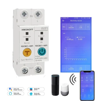 eWelink vienfāzes Din sliedes WIFI Smart Energy Meter Noplūdes Aizsardzības Tālvadības Lasīt KWh Skaitītājs Wattmeter Balss Kontroles Alexa