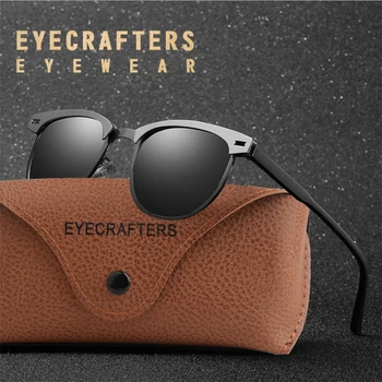 EYECRAFTERS 2020 Vīrieši Retro Brilles Polarizētās Saulesbrilles, Vintage Sakausējuma Modes Braukšanas UV400 Spoguļstikla Saulesbrilles, Briļļu HD