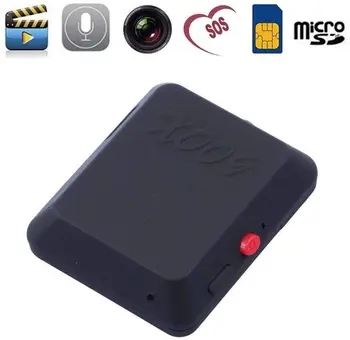 Jayzod X009 Mini GSM Locator ar Kameru, Monitoru, Video Tracker Reālā Laika Uzskaiti un Klausīšanās GPS Tracker withSOS Pogu, Melna