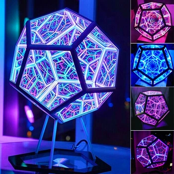 Radošā USB Krāsains Nakts Gaisma LED Dodecahedron Mākslas Lampas Guļamistabas, Dzīvojamā Istaba Partijas Apdare Galda Lampa Svētku Dāvanu 2021new