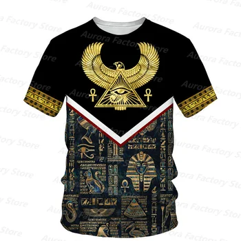 Vasaras Vīriešu Ēģiptes Mīti T-Krekls Luksusa Modelis ar Īsām Piedurknēm Apģērbs Gadījuma Lielgabarīta Streetwear Vintage Vīriešu Lakrosa&Topi
