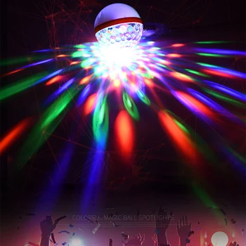 LED Krāsains Burvju Bumbu Projektoru Gaismas USB Club DJ Disco Dance Floor Ziemassvētku Nakts Gaismas Joslu Dekori Navidad Skatuves Apgaismojums