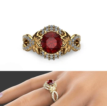 sastāvs bezmaksas dāvanu modes klasisko apli sarkanā cz akmens gredzens rose puķu dizaina mini kārta cz bruģēt pirkstu rotaslietas sievietēm, kāzu