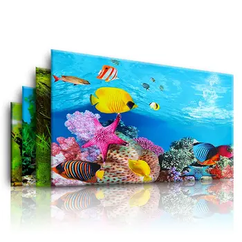 3D Okeāna Ainavas Plakātu Zivju Tvertnes Fona Glezna Zivju Tvertnes Fona Akvāriju Dekoratīvās Glezniecības Uzlīmēm