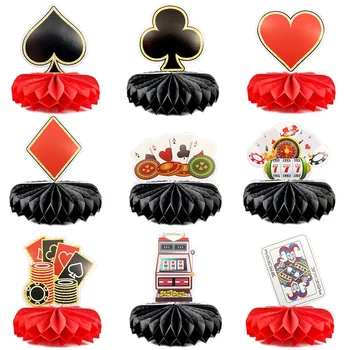 9 Gabali, Kazino, Šūnveida Centrālais Pokera Vegas Dzimšanas Dienas Svinības Apdare Sarkans Melns Tēmu Piegādēm