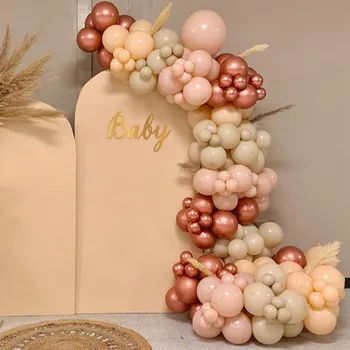 Rožu Rozā Balonu Vainags Arku Komplekts Macaron Lateksa Baloni Dzimšanas dienas svinības Dekors Bērniem Pieaugušajiem Kāzu Dekorācijas, Bērnu Duša