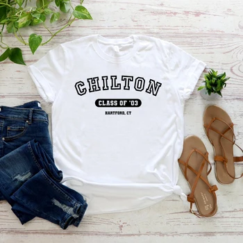 Chilton T-krekls Gilmore Girls TV Šovs Krekls Zvaigznes Dobi T Krekls Chilton Absolventu Grafiskais Tee Ventilators Dāvanu Īsām Piedurknēm Sieviešu Lakrosa Augšu