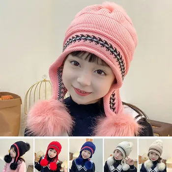 Ziemas Pavasara Tamborēšanas Bērnu Cepure Mīksto Pompom Zīdaiņu Toddler Klp Beanie Solid Color Kids Adīta Silta Motora Cepure