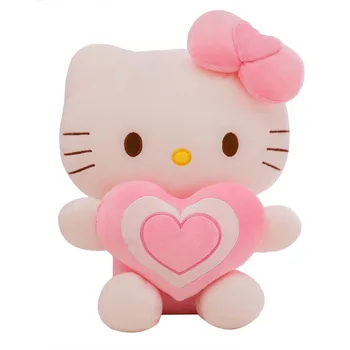 Kawaii Hello Kitty Plīša Rotaļlietas Lelle Gudrs Ķēriens Sirds Kt Cat Doll Lielu Super Burvīga Rozā Spilvenu Mīkstu Pildījumu Dzīvniekiem Dzimšanas Dienas Dāvana