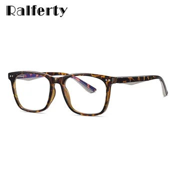 Ralferty Retro Vīriešu Brilles Rāmis TR90 Kvadrātveida Rāmji, Brilles Vīriešu 0 Dioptriju Pārredzamu Lēcu Anti Zilā Gaisma Brilles D2322