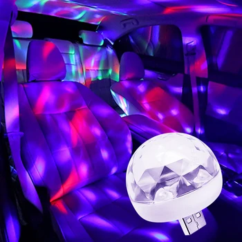 YOMDID Jaunu Multicolor Usb Led Auto salona Apgaismojums Atmosfēru Gaisma Neona Krāsains Gaismas Balss Kontroles Mini Festivāla Skatuves Gaismas