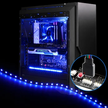 12V RGB 4pin LED Galvenes LED Strip Gaismas ADD_Header 5050 SMD PC Gadījumā Dekori Apgaismojums,RGB Mātesplati Vadības Panelis Mainīt Krāsas