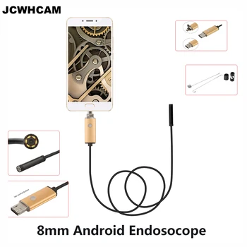 JCWHCAM 8mm HD 720P, 960P 2MP 2M 5M 10M 1M USB Android Endoskopu Kamera IP68 Ūdensnecaurlaidīga Čūska Pārbaudes Caurule Mini Cam