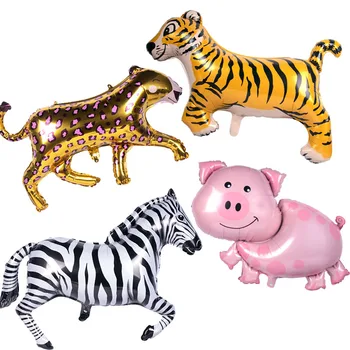 Tīģeris, Lauva, Zebra Žirafe Zirgu Darbojas Safari Dzīvnieku Folijas Gaisa Balons Zilonis Hēlija Globos Bērniem Džungļu Dzimšanas Dienu Dekoru Babyshower