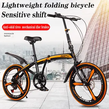 20 collu dubultā disku bremzes saliekamo velosipēdu roadmountain velosipēdu pilsēta mainīga ātruma salokāms velo