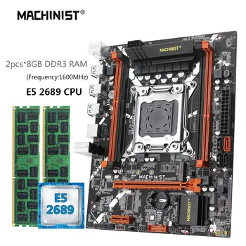 ATSLĒDZNIEKS X79 Pamatplates Komplekts Komplekts Vasarsvētku E5 2689 LGA 2011 PROCESORU, 2*8G=16.G DDR3 1333 ECC RAM Atmiņas NVME SATAM.2 USB2.0 Četriem Kanāls