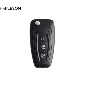 Flip Locīšanas Taustiņu Tālvadības Shell, Automašīnu Atslēgu Segtu 3 Pogas, Lai Ford Focus Mondeo Fiesta 2013 Fob Auto Gadījumā Ar HU101 Asmens Ar Logo