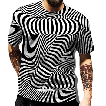 Zebras Svītru T-krekls Vīriešiem 3d Drukas Vasaras Modes Apaļu Kakla Zaudēt Īsām piedurknēm Top Brīvs Elpojošs Tee Tshirts Vīriešiem