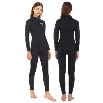 Sieviešu 3mm Neoprēna Wetsuit viengabala Auksti pierādījumu, Sērfošana, Peldēšana, Snorkeling Ūdenslīdēju Kostīms Siltā Ūdens Sporta Apģērbu Sauļošanās