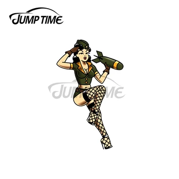 JumpTime 13 x 3.7 cm Tēvijas Bomber Gal Pin-up Windows Motociklu RV Auto Uzlīmes Anime Personības Galā Karikatūra Grafikas