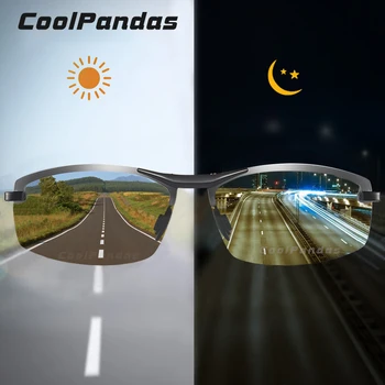CoolPandas Photochromic Saulesbrilles Vīriešiem HD Polarizētās bez apmales Brilles Sievietēm, Braukšanas, Aizsargbrilles, Anti-glare, Saules Brilles zonnebril heren