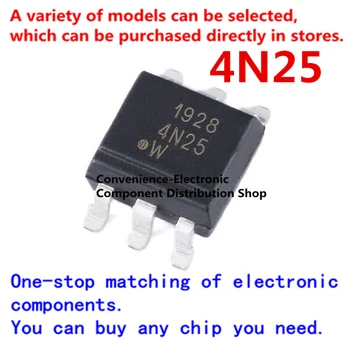 10PCS 4N25 4N35 SOP6 SMD Tranzistora izejas optoelektronisko PTR ātra piegāde IC melns
