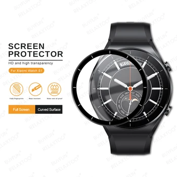 Pilnībā Segtu Mīkstās Šķiedras Aizsargs Stikla Xiaomi Mi Skatīties S1 Smart Skatīties Ekrānā Filmu Xiomi Xaomi Mi WatchS1 1S Xiami Skatīties 1 S