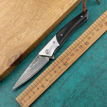 Damaska saliekamais nazis kabatas nazis ar lodīšu gultņiem Izdzīvošanas medību un āra kempings EDC multi-function rīks