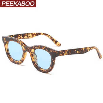 Peekaboo vīriešu laukumā saulesbrilles sieviešu vintage leopard zilā apaļā saules brilles uv400 sieviešu aksesuāri, modes karstā stila 2022